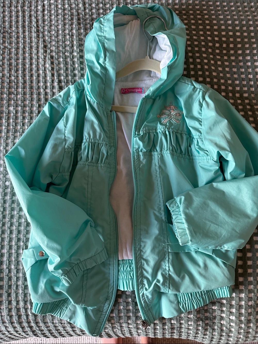 Cherokee Mint Green Hooded Raincoat for Kids